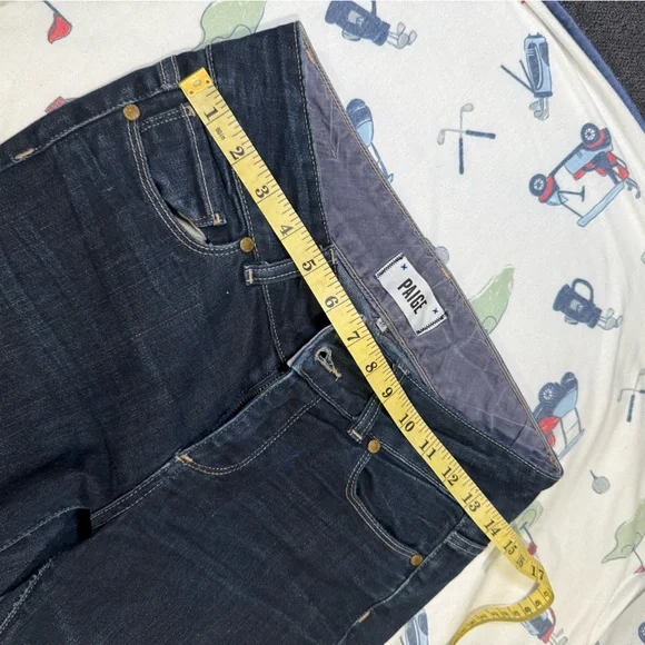 PAIGE Dark Blue Flare Jeans - Picture 7 of 17